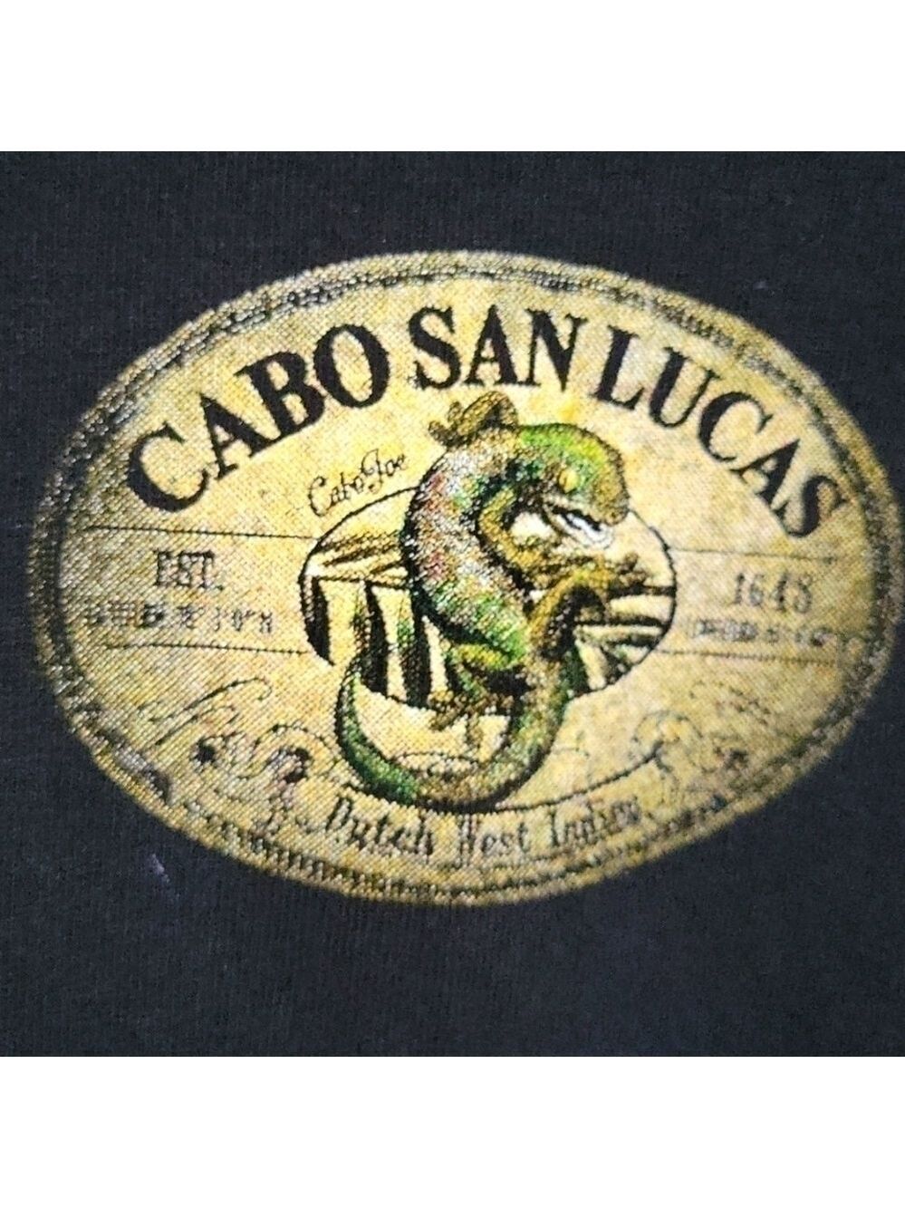 Yazbek Cabo San Lucas Tourist Men's Black Long-Sleeved Shirt, Size XL
